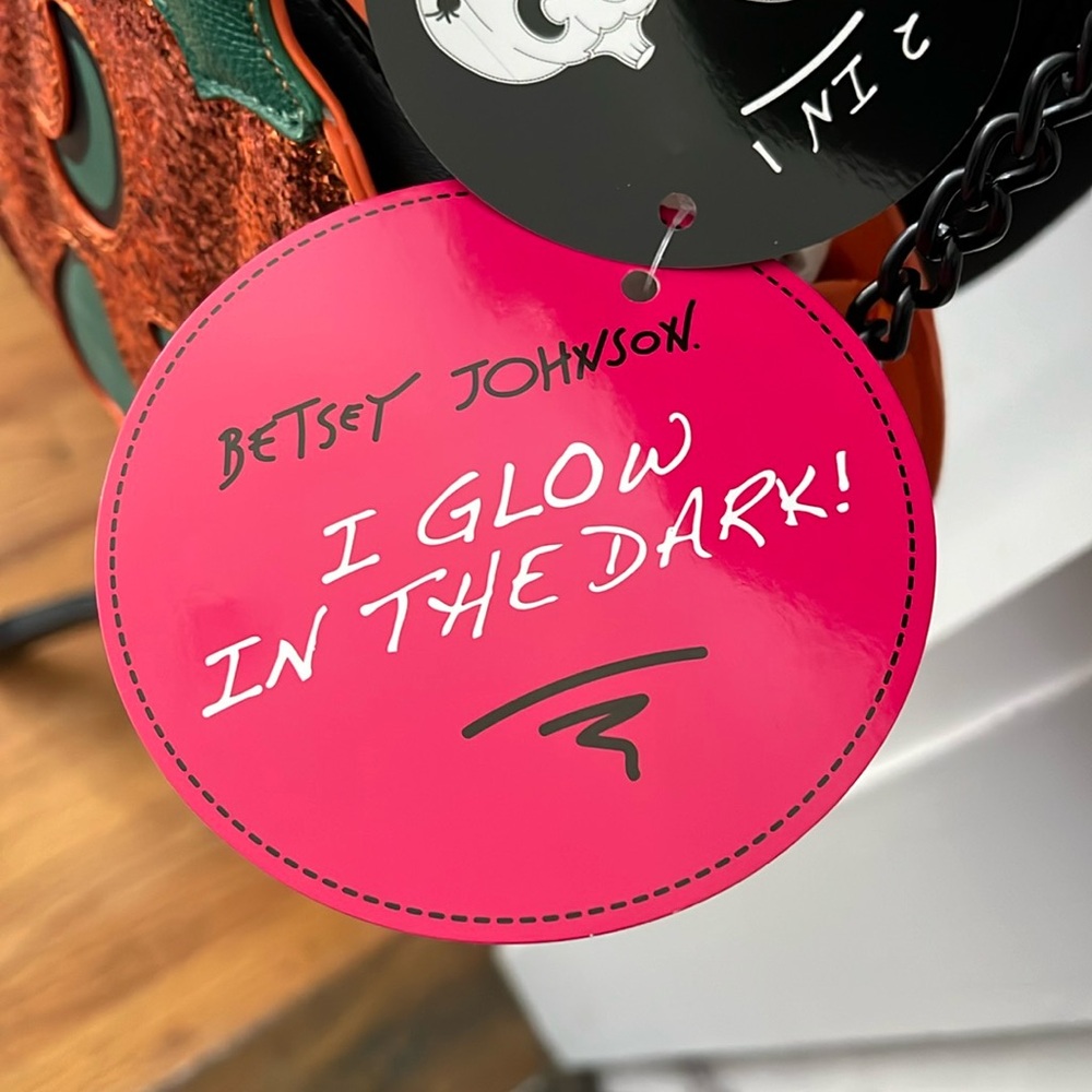 Betsy Johnson glow-in-the-dark pumpkin pocketbook, different face on each side - Picture 4 of 13